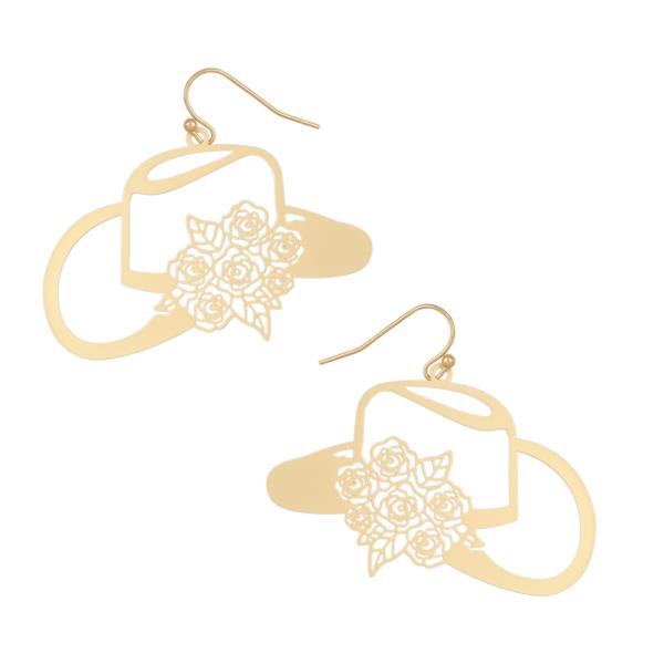 METAL FILIGREE TEXAS FISH HOOK EARRING