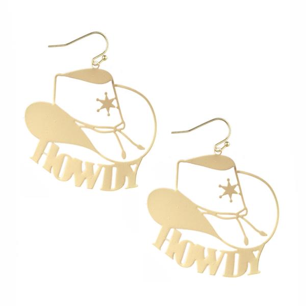 METAL TEXAS FILIGREE FISH HOOK EARRING