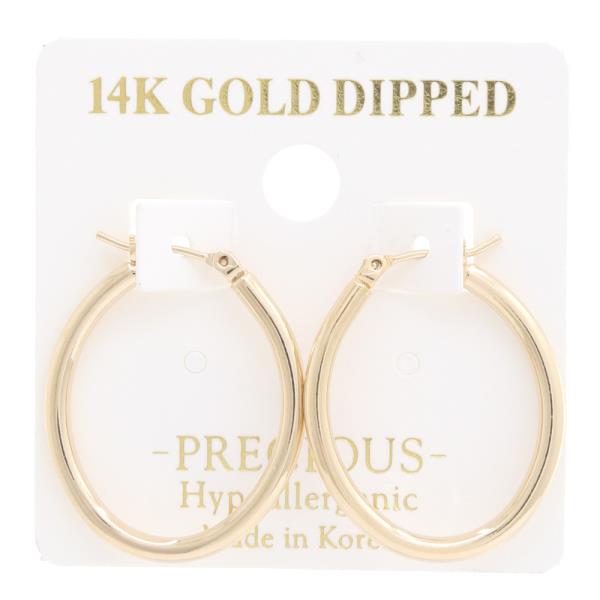 14K GOLD DIPPED WIDE TEARDROP HYPOALLERGENIC EARRING
