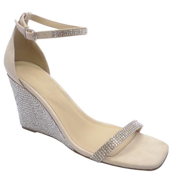THIN STRAP W RHINESTONE WEDGE 12 PAIRS