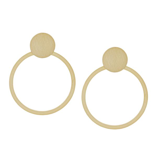 ROUND SATIN POST WITH CIRCLE DROP EARRING
