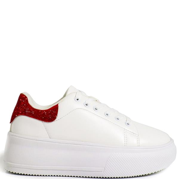 PLAIN SNEAKERS W RHINESTONE BACK DETAIL 12 PAIRS
