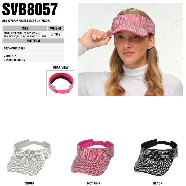 CC ALL OVER RHINESTONE SUN VISOR