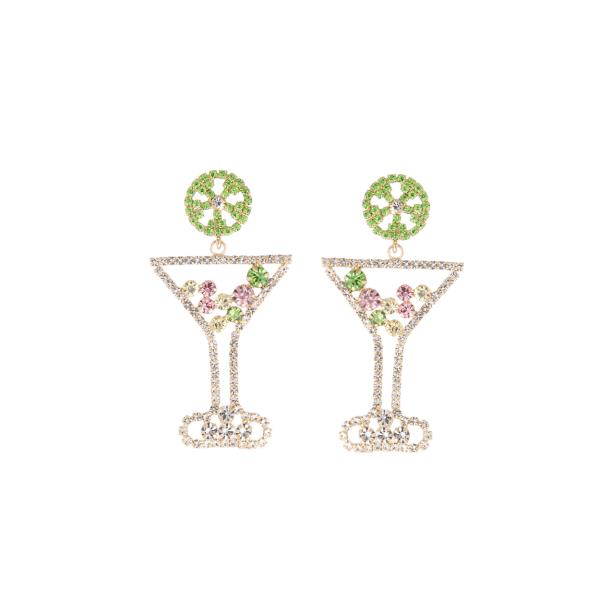 RHINESTONE MARTINI EARRING