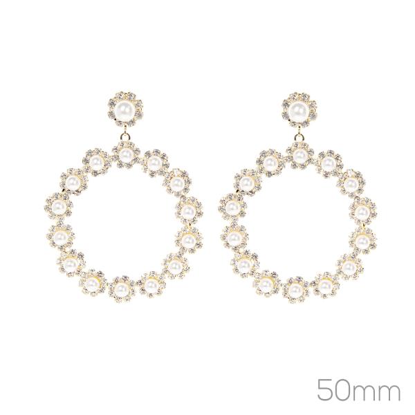 PEARL ROUND DANGLE EARRING