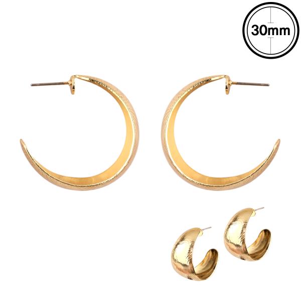 METAL TEXTURE HOOP EARRING