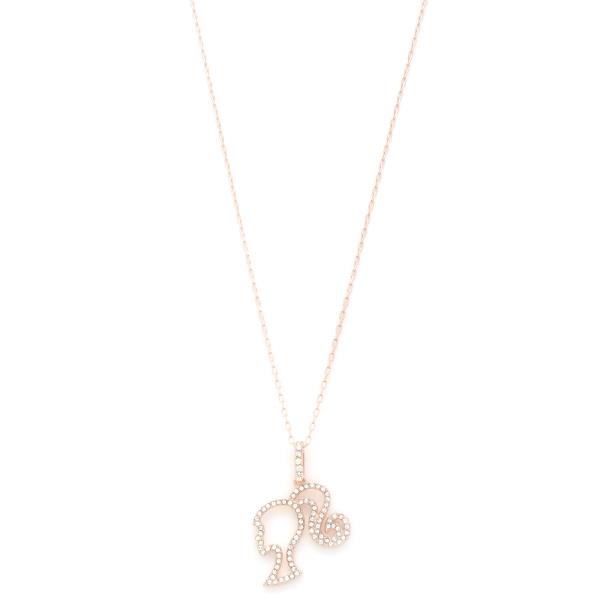 GIRL RHINESTONE PENDANT NECKLACE