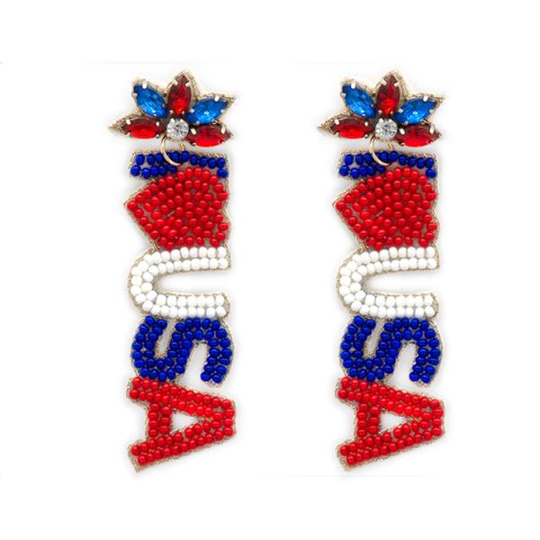 SEED BEADED "I HEART USA" POST ER