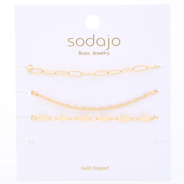 SODAJO GOLD DIPPED BRASS METAL CHAIN BRACELET