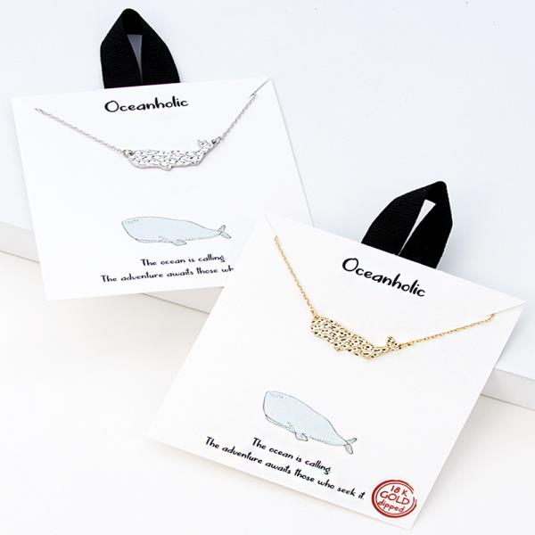18K GOLD RHODIUM DIPPED OCEANHOLIC NECKLACE