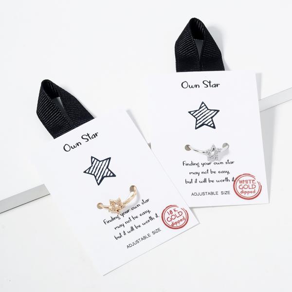18K GOLD RHODIUM DIPPED OWN STAR RING