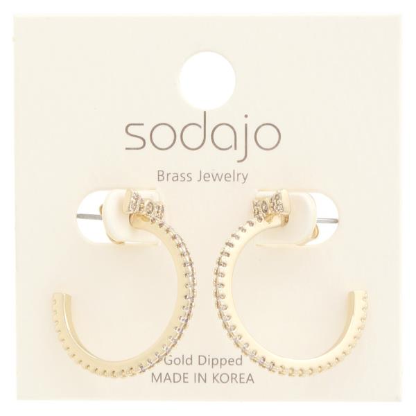 SODAJO BOW OPEN HOOP GOLD DIPPED EARRING