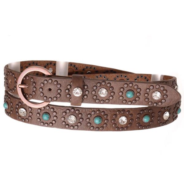WESTERN STYLE TQ STONE STUDDED BELT