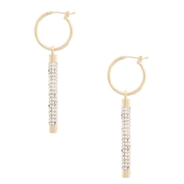 RHINESTONE BAR HOOP EARRING