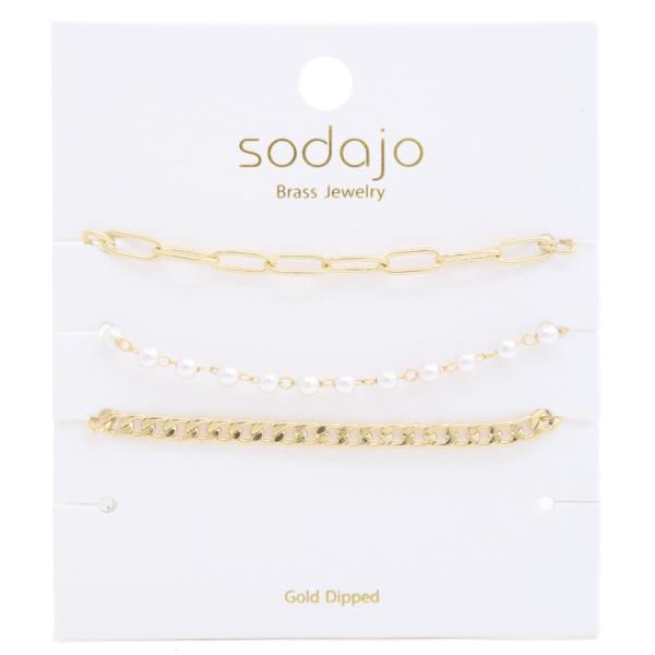 SODAJO CURB LINK GOLD DIPPED BRACELET SET