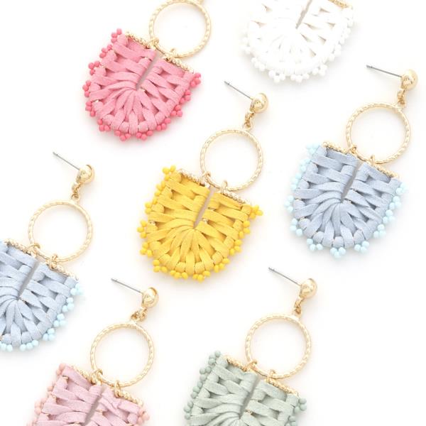 WOVEN SUEDE U SHAPE EARRING