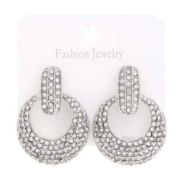 ROUND RHINESTONE EARRING
