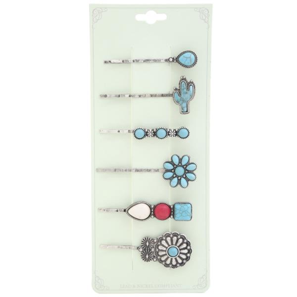 CACTUS CONCHO HAIR PIN SET