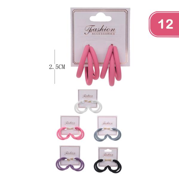FASHION 3 LAYER HOOP EARRING (12 UNITS)
