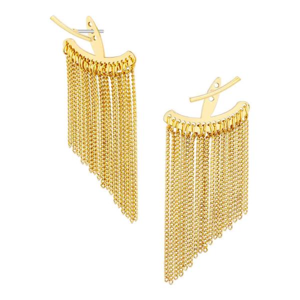 METAL CHAIN 2 PART POST EARRING