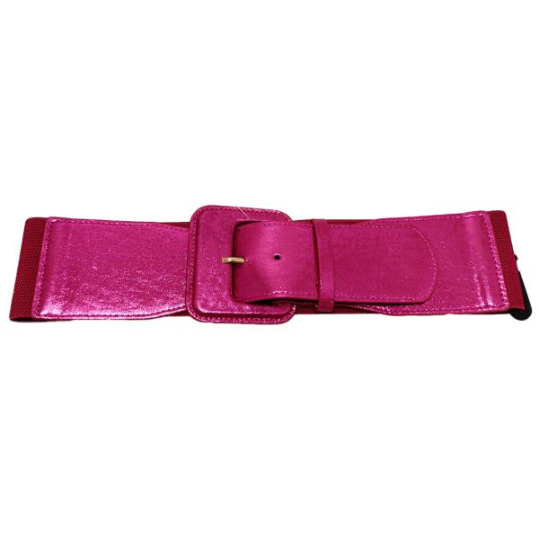 METALLIC WIDE BUCKLE ELASTIC BELT