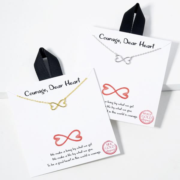 18K GOLD RHODIUM DIPPED COURAGE, DEAR HEART NECKLACE