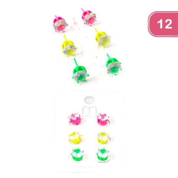 NEON CRYSTAL SET STUDS(12UNITS)