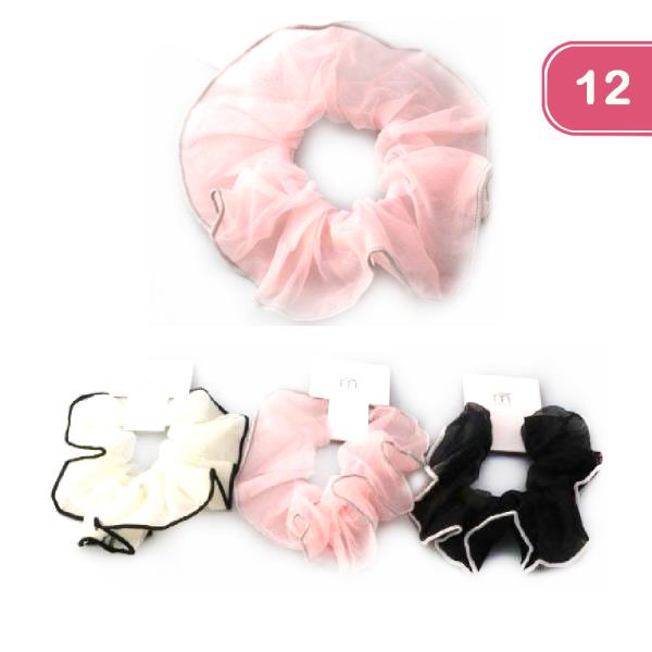 HEMMED SHEER SCRUNCHIE (12UNITS)