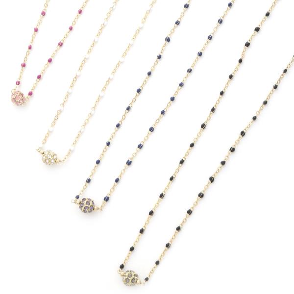 RHINESTONE BALL BEAD NECKLACE
