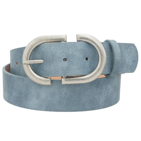 D MIRROR BUCKLE WASHED PU BELT