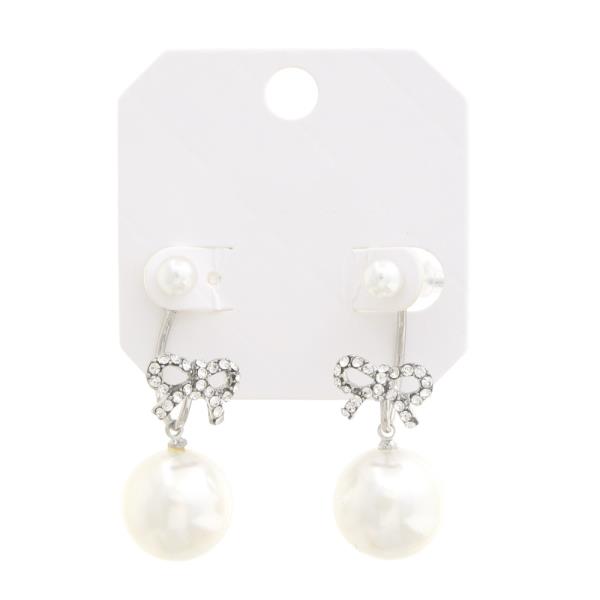 BOW PEARL BEAD EARRING