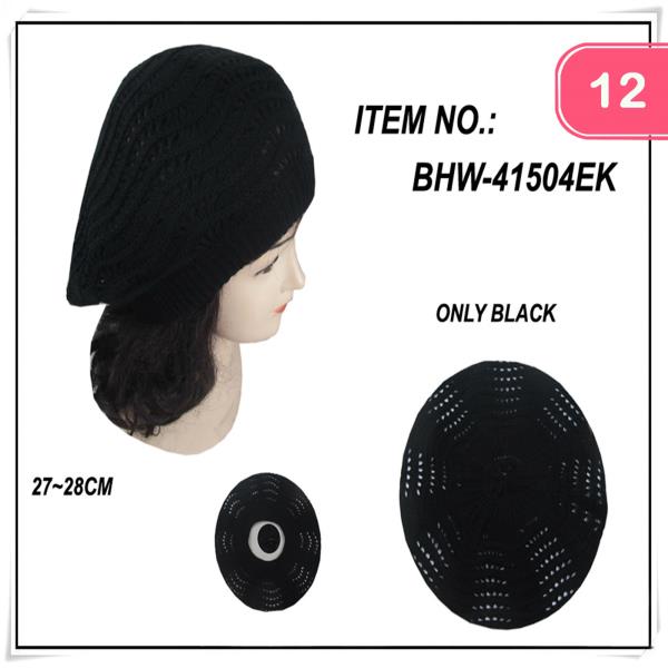 FASHION KNIT BERET HAT (12 UNITS)