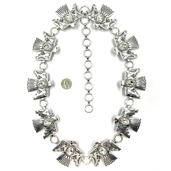 WESTERN STYLE BIRD METAL CHAIN BELT - LXL SIZE