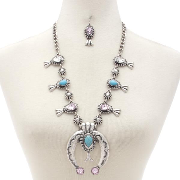 HORSE SHOE PENDANT METAL NECKLACE