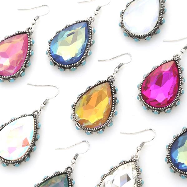 WESTERN TEARDROP TURQUOISE BEAD EARRING