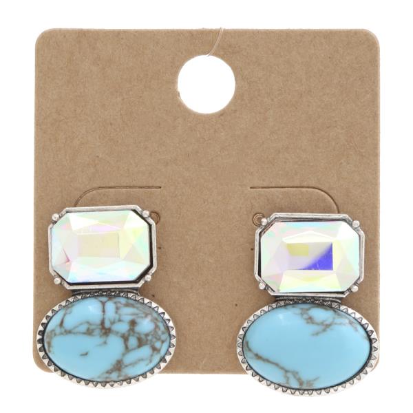 TQ & GEM STONE EARRING