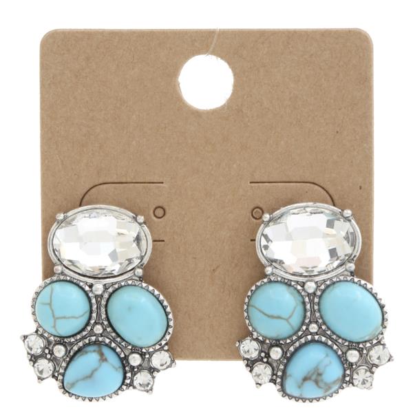 TQ & GEM STONE EARRING