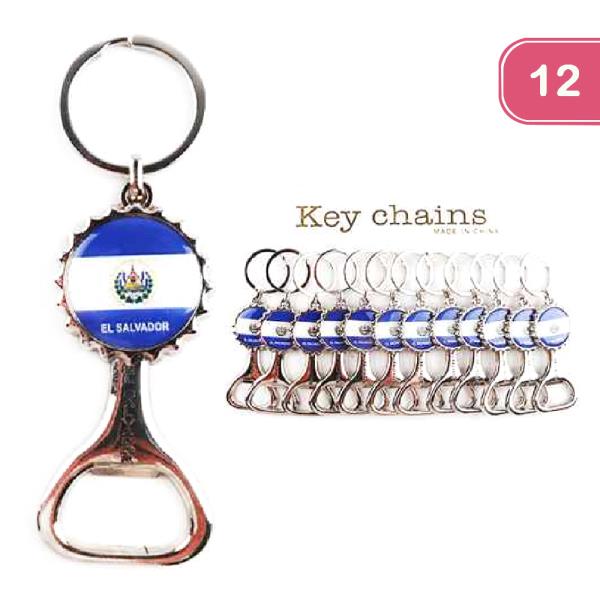 EL SALVADOR BOTTLE OPENER KEYCHAIN (12 UNITS)
