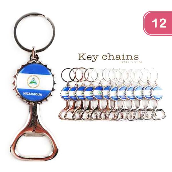 NICARAGUA BOTTLE OPENER KEYCHAIN (12UNITS)