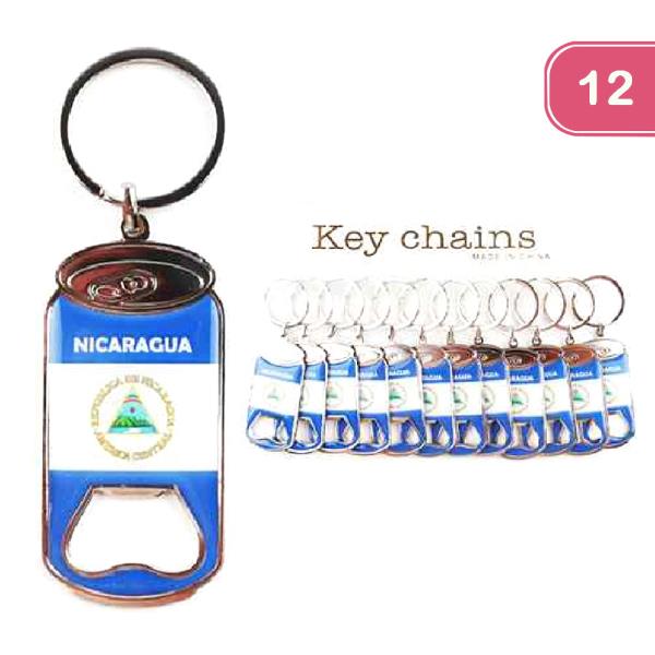 NICARAGUA BOTTLE OPENER KEYCHAIN (12UNITS)