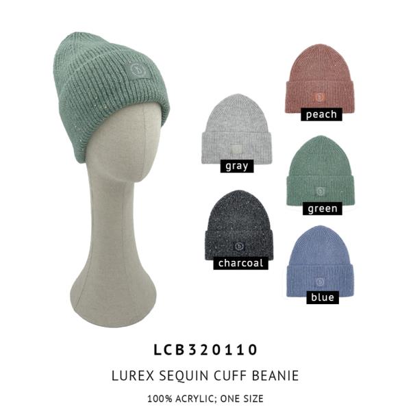 LUREX SEOUIN CUFF BEANIE