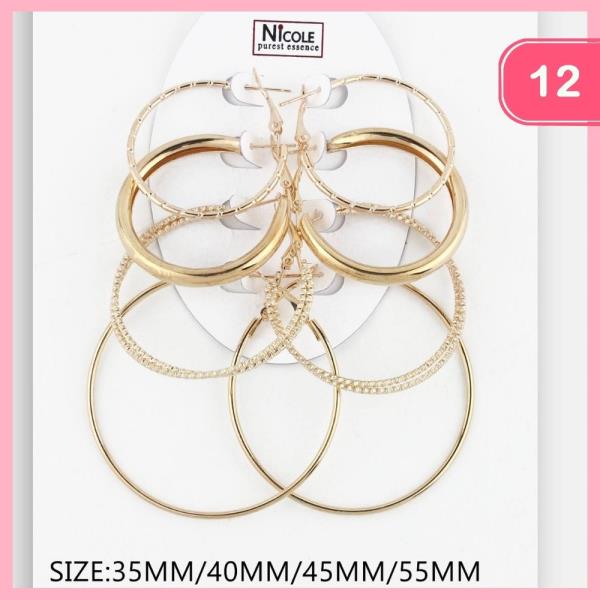 HOOP EARRING SET (12 UNITS)