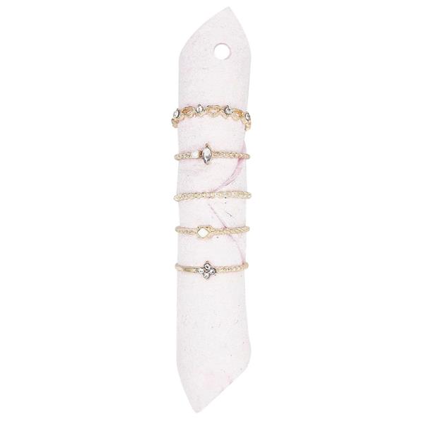 STONE ROUND ASSORTED RING SET