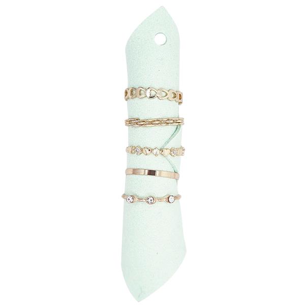 STONE ROUND ASSORTED RING SET