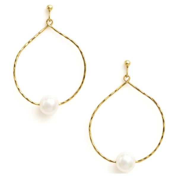 PEARL WIRE TEARDROP DANGLE EARRING