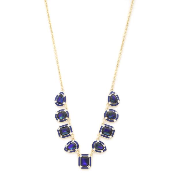 TEARDROP ROUND CRYSTAL LINK NECKLACE