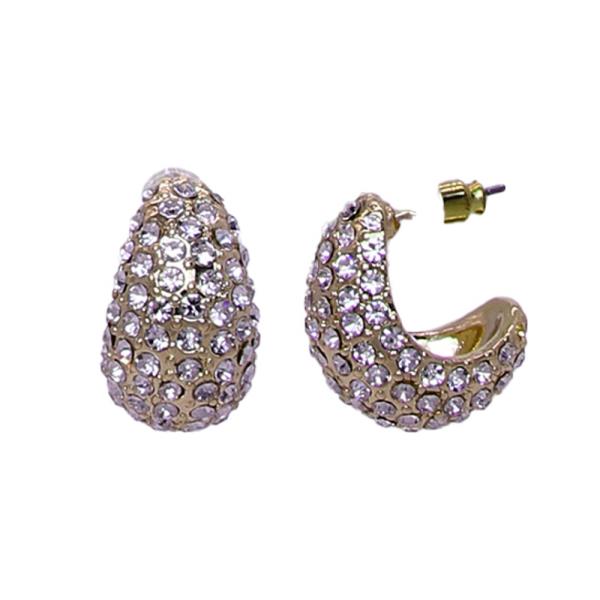 CRYSTAL TEARDROP HOOP EARRING