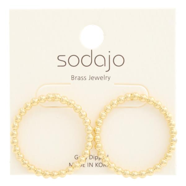 SODAJO BALL BEAD CIRCLE GOLD DIPPED EARRING