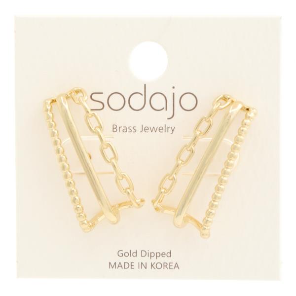 SODAJO OVAL BALL BEAD LINK EARRING