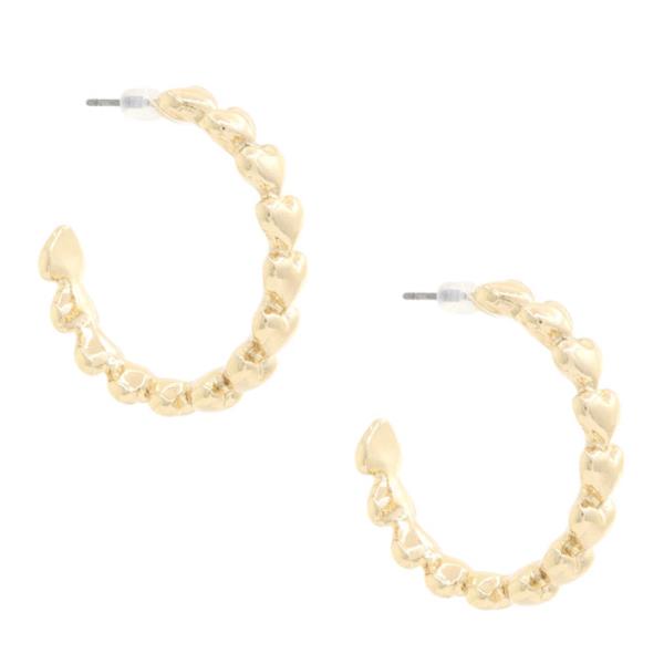 HEART PATTERN OPEN CIRCLE EARRING